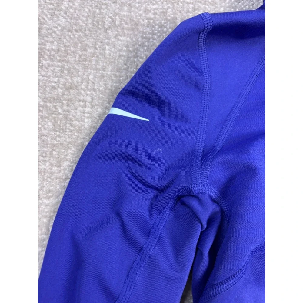 Nike Pro Dri-FIT Girls Royal Blue Quarter Zip Long Sleeve Athletic Pullover L